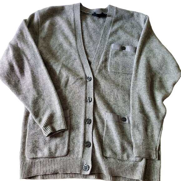 Liz Sport Lambs Wool Blend Grandpa Core Cardigan with Pockets - Picture 8 of 15